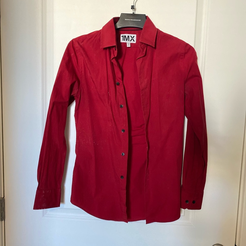 Men’s 1MX EXPRESS *ExtraSlimFit Red ❤️Dress Shirt